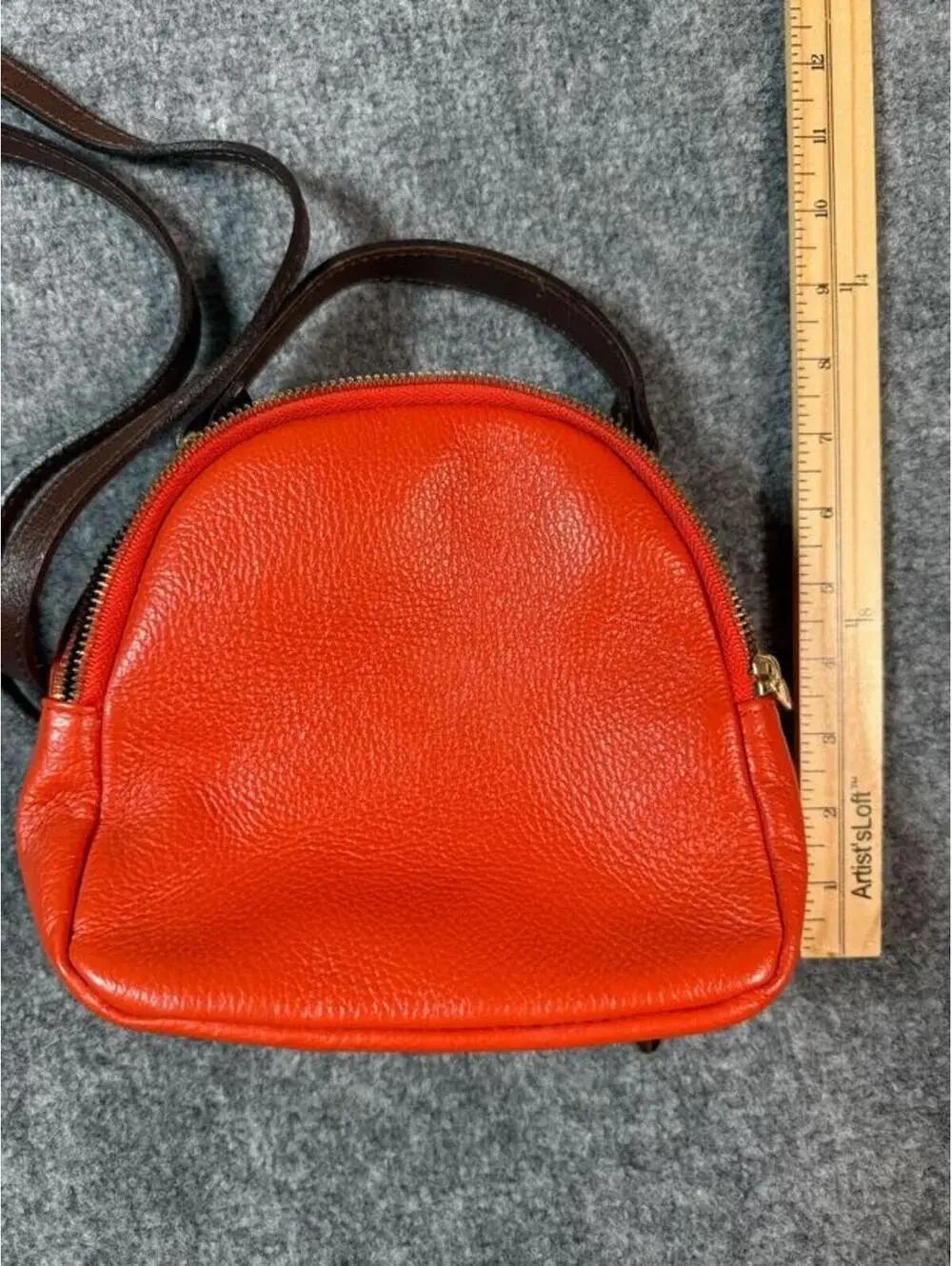 Divina Firenze Genuine Leather Orange Mini Backpack